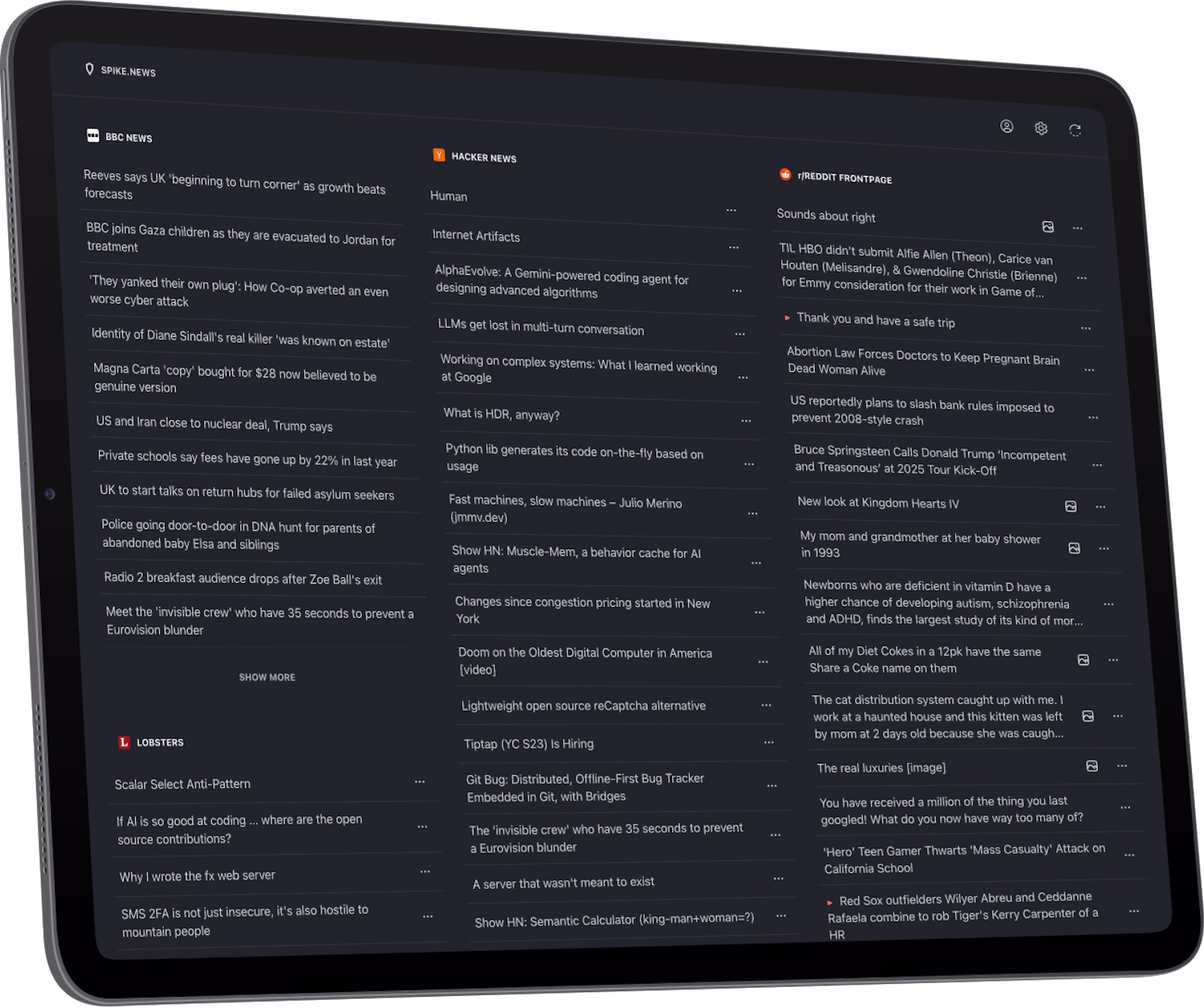 iPad menampilkan website studi kasus